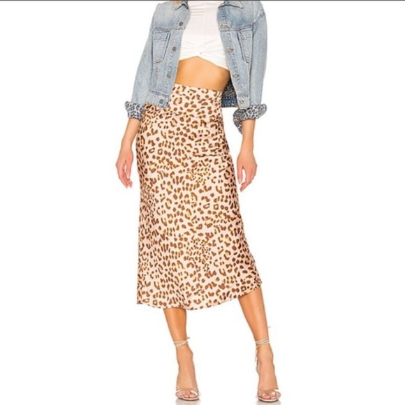Free People Dresses & Skirts - Sale! Free People Normani Leopard Print Midi Skirt